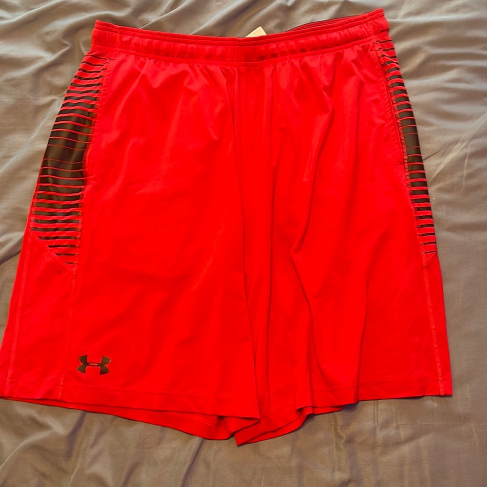 XL Under Armor red basketball shorts. Good condition. Worn only a couple times